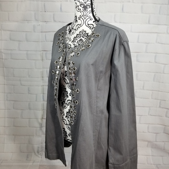 American Glamour beaded jacket plus 3x stretch NWT - Picture 8 of 9